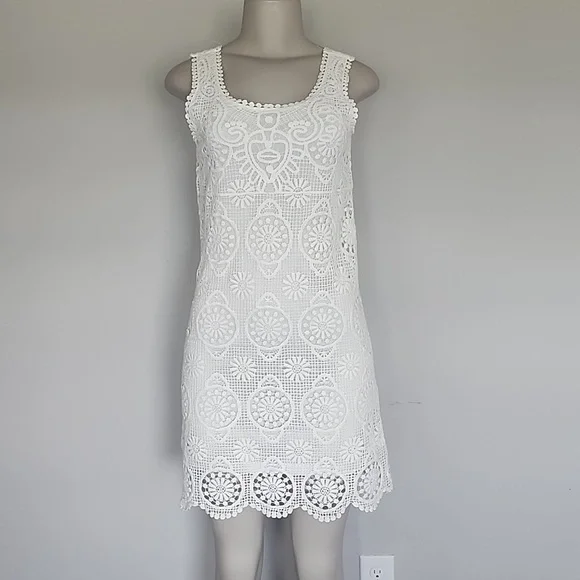 white christmas dresses Teagan Floral Hand Crochet Midi Dress / Blue | Meshki main image 0